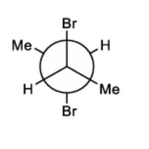 The gauche interaction values for Me/Me, Me/Br and Br/Br are 3.3, 0.8 and 3.0 kJ·mol⁻¹, respectively. Among the following Newman projections, which is the *most stable conformation* of 2,3-dibromobutane?